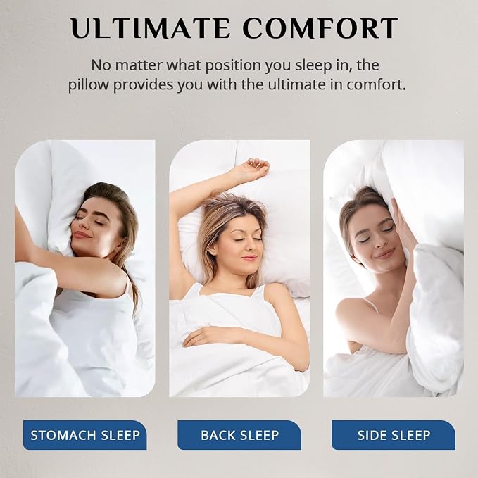 JOLLYVOGUE Pillows Standard Size Set of 1, Washable Supportive Single Bed Pillow - Image 7