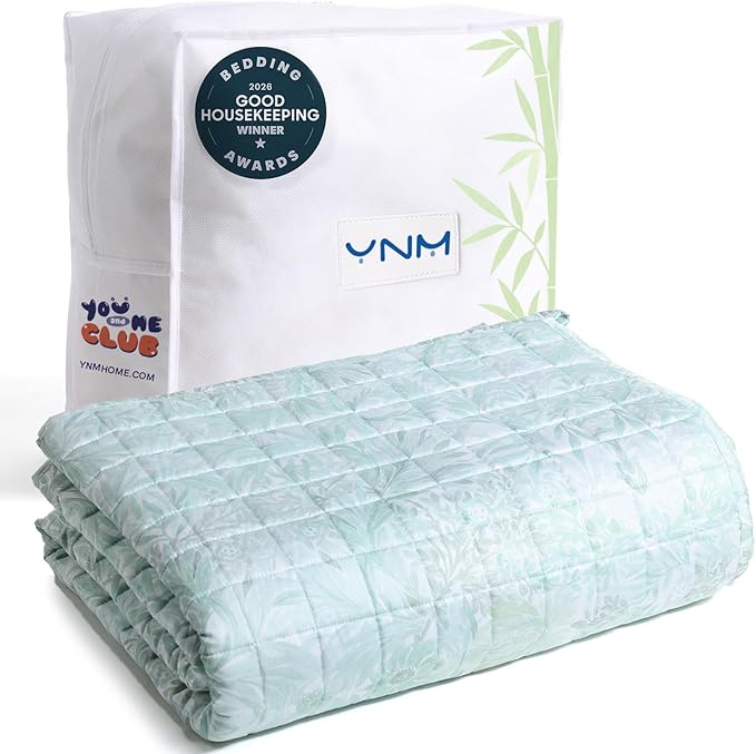 YnM Cooling Weighted Blanket for Adults, 12lbs Heavy Bed Throw for One Person by YNM