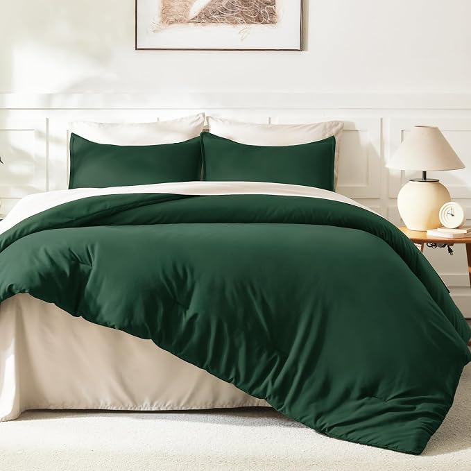 Litanika Oversized King Comforters Emerald Green Super King Plus Size, 3 Pieces - Image 6