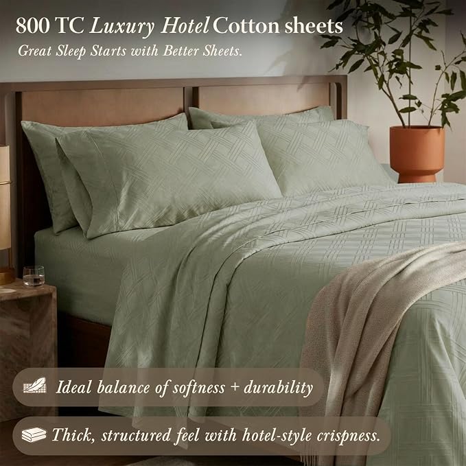 Threadmill Twin Sheets for Twin Mattress | 800 Thread Count Jacquard Celine - Image 2