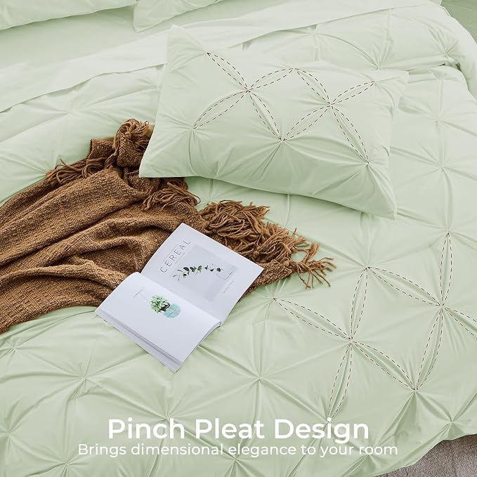Sasttie Twin XL Comforter Set, 5-Piece Bed in a Bag, Pintuck Bedding Sets - Image 4