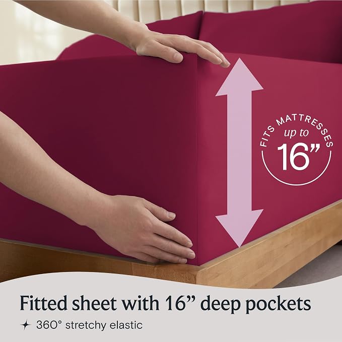 LuxClub 4 PC Queen Sheet Set, Breathable Luxury Bed Sheets, Deep Pockets 18" - Image 6