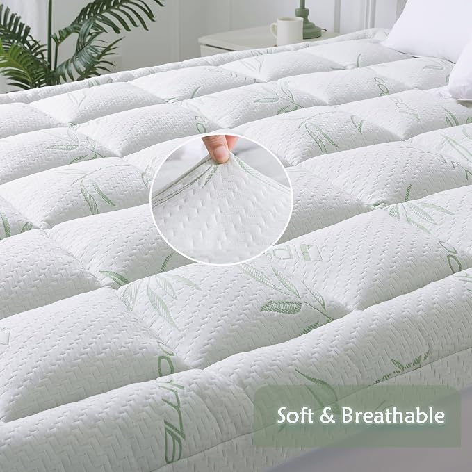 WhatsBedding Queen Mattress Topper, Soft Pillow Top Mattress Topper - Image 2