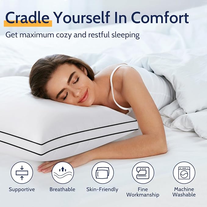 ROUMEA Pillows Queen Size Set of 2, Bed Pillows - Image 2