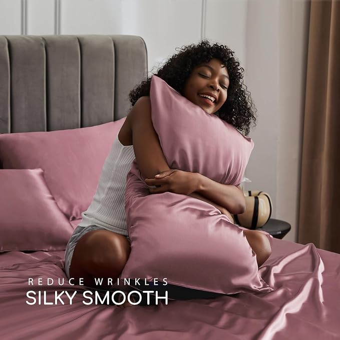 MR&HM Satin Bed Sheets, King Size Sheets Set - Image 3