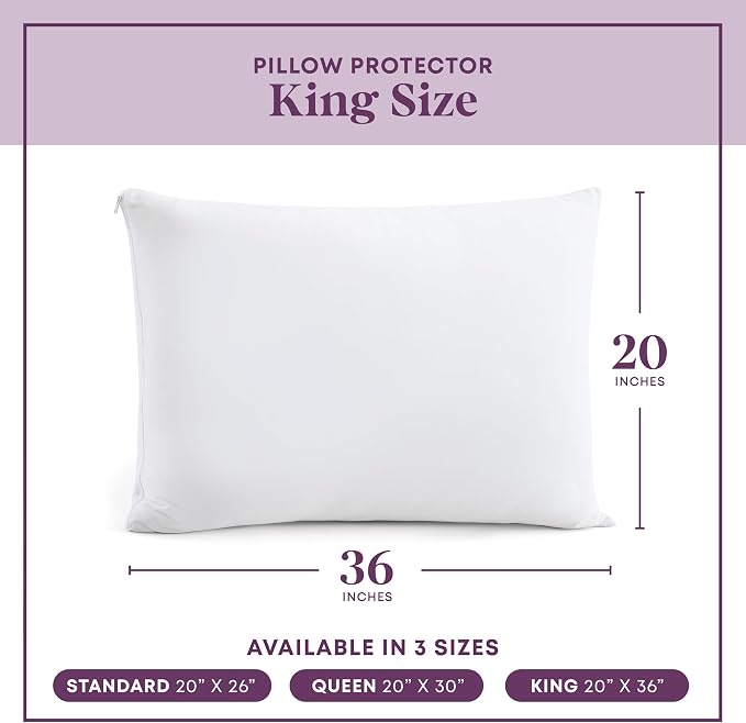 CirclesHome Pillow Protectors 2 Pack King Zippered - Image 6