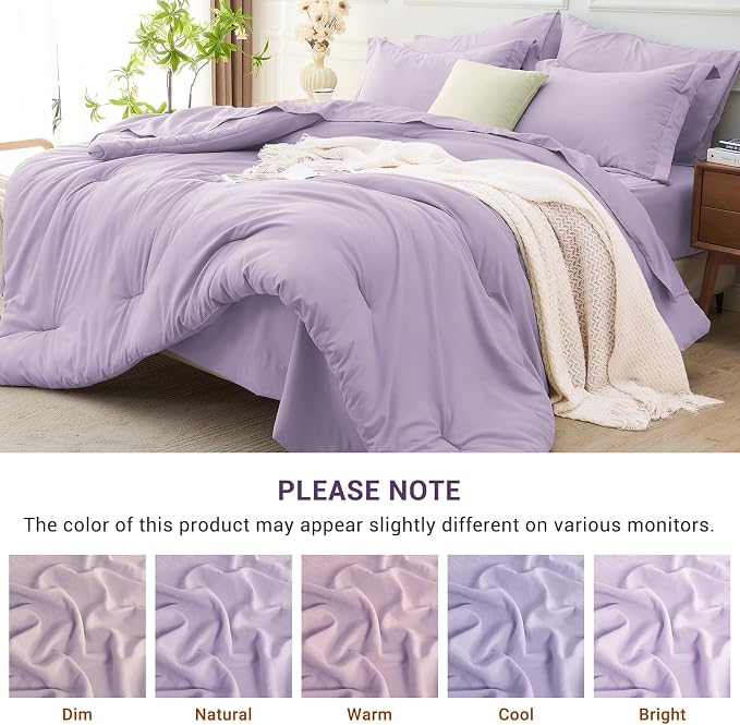 MUXHOMO 7 Pieces Queen Comforter Set, Soft Bed in a Bag Queen Size, All Season - Image 8