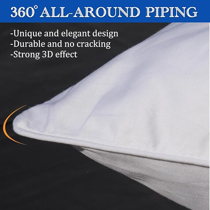 Precoco White Pillow Cases Standard Size Set of 4 | 100% Cotton Pillowcases - Image 5