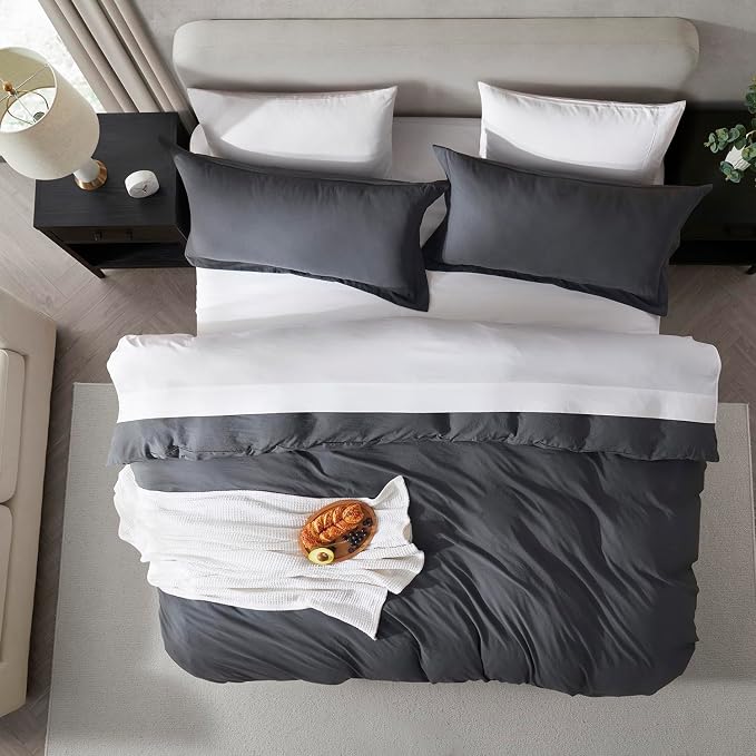 Nestl Dark Grey Duvet Cover Full Size - Image 5