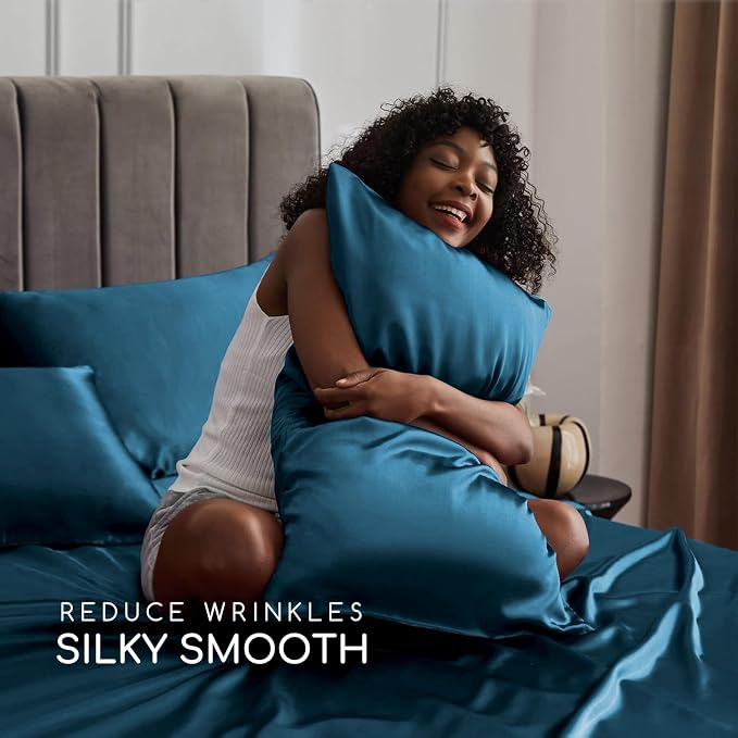 MR&HM Satin Bed Sheets, Twin XL Size Sheets Set - Image 3
