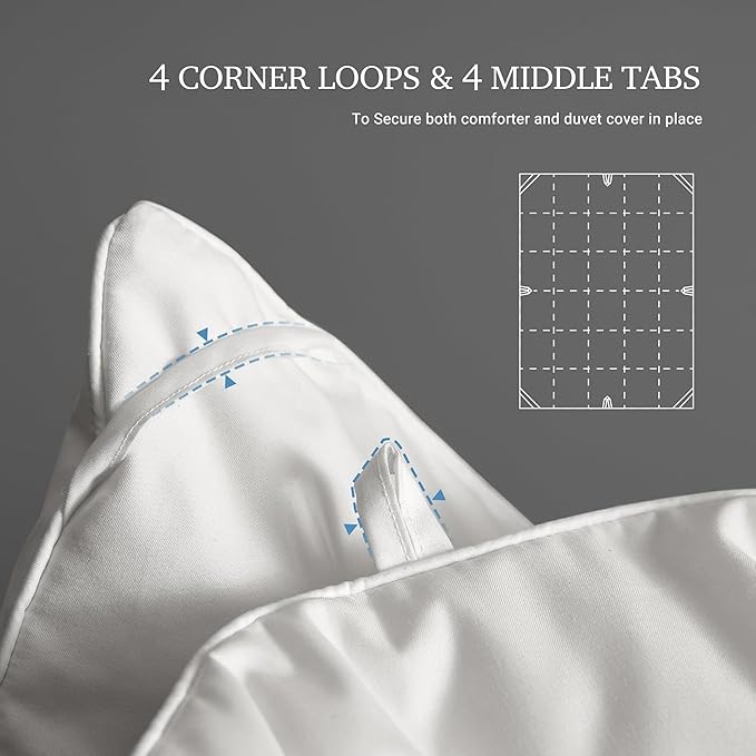 Hotel Grand White Goose Feather Down Fiber Comforter Queen Size, 100% Cotton - Image 4