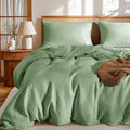LBRO2M 100% France Linen Duvet Cover Set Cal King Size 3 Pcs Natural Flax by LBRO2MBedding