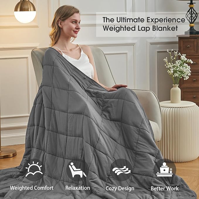 Weighted Blanket for Adults 15lbs, Twin Full Size Cooling Heavy Throw Blanket - Image 3