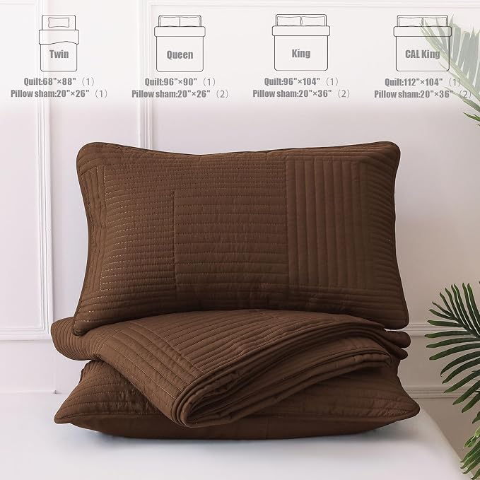 Whale Flotilla Ultra Soft Twin Quilt Bedding Set, Lightweight Microfiber Brown - Image 7