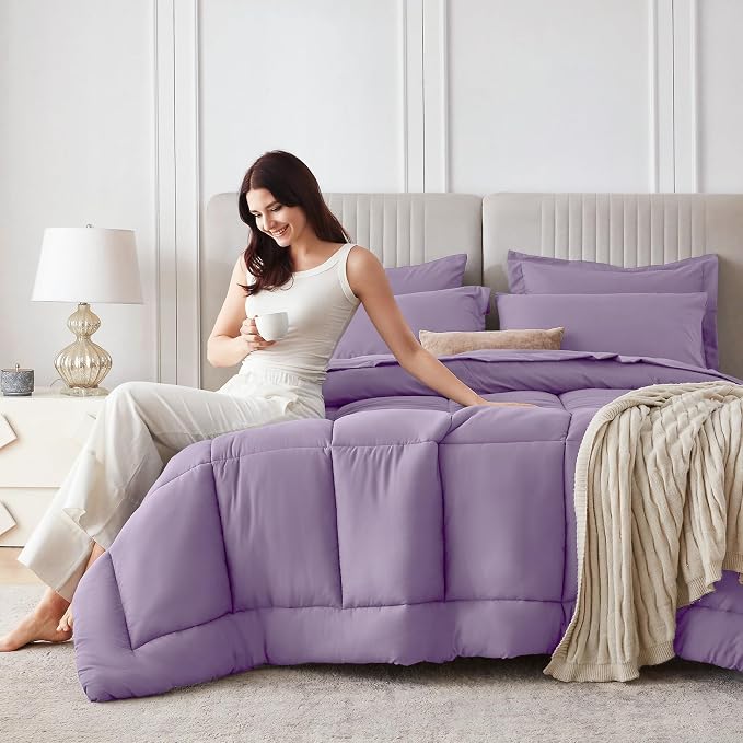 Sasttie California King Comforter Set, 7 Pieces Cal King Bed in a Bag, Complete - Image 8