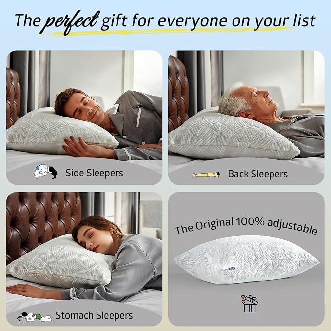 BETU Cooling King Size Pillows Set of 4, Shredded Memory Foam Bed Pillows - Image 5
