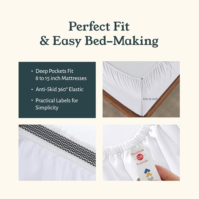 California Design Den 2-Pack Percale Sheets Queen Size Set - Image 5