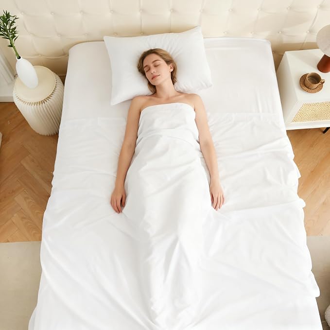 Bulk Twin Flat Sheets Only, Color-Coded Hem Threads, Wrinkle-Free Shrinkage - Image 7