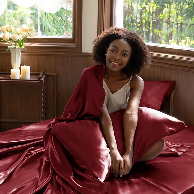 CozyLux Satin Sheets Twin Sheet Set - Image 5