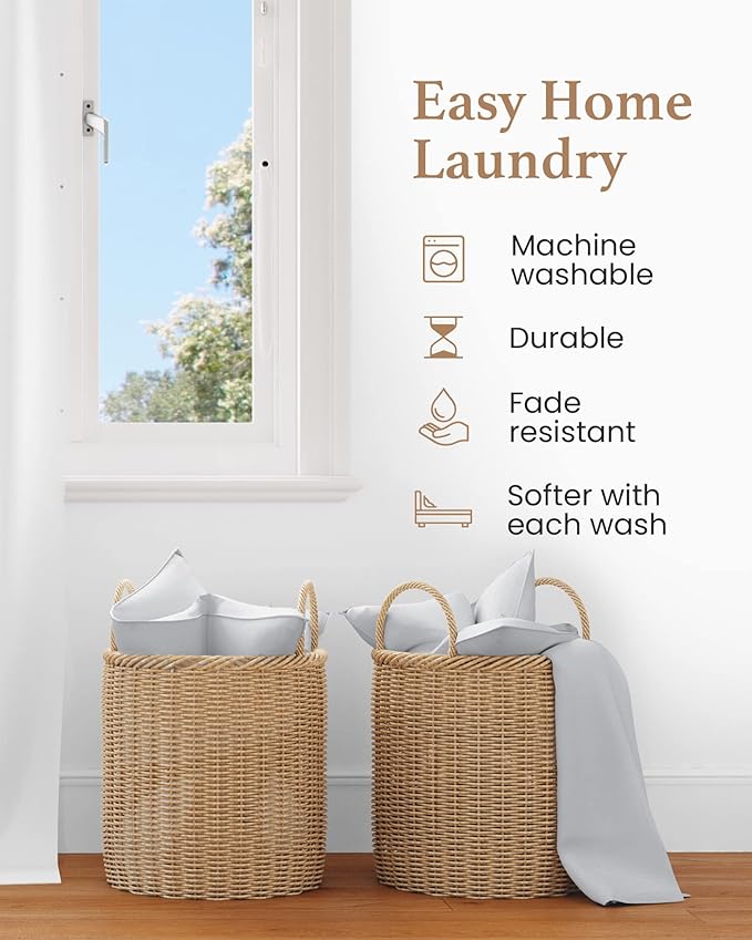 1000 TC Light Gray Standard Pillowcases Set of 4 100% Egyptian Cotton Pillow - Image 5