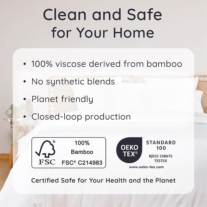Bambaw 100% Viscose Derived from Bamboo Queen Size Sheet Set - Image 6