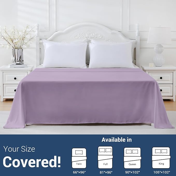 Twin Flat Sheet Only, 1 Pack Top Bed Sheets, Soft Breathable Brushed Microfiber - Image 5
