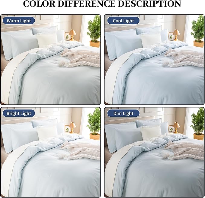 NEXHOME PRO Duvet Cover Set Twin Size Linen Look Textured Organic Natural 100% - Image 2