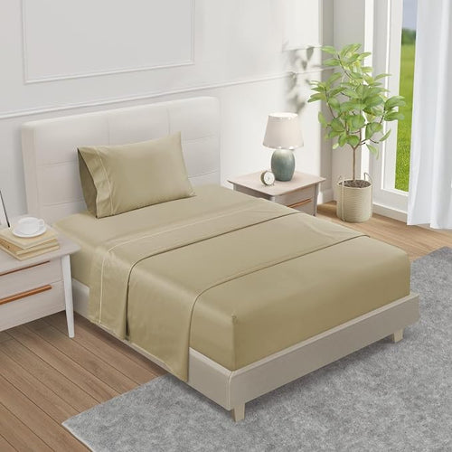 800TC 100% Egyptian Cotton Sateen Weave 3PC Twin XL Size Sheets Set, XL Twin by CHATEAUHOMECOLLECTION
