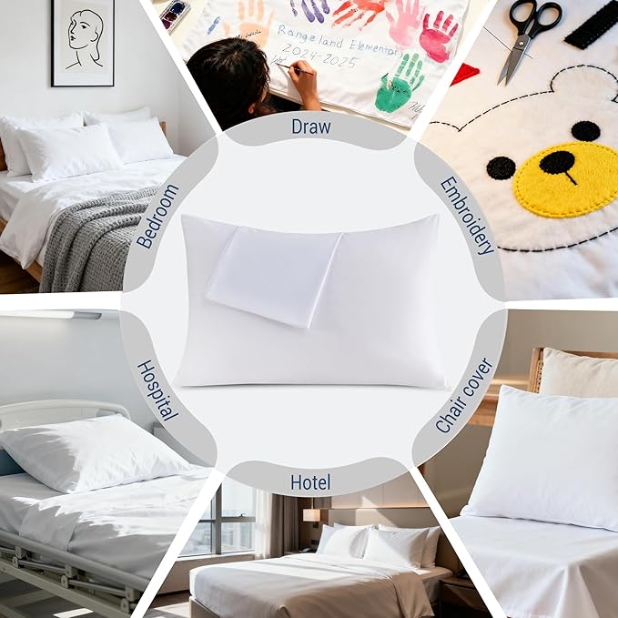 White Pillowcases King 4 Pack, 20x36 Pillow Cases - Image 6