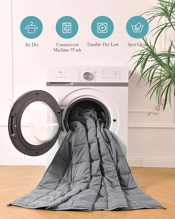 Topblan Weighted Blanket for Adults 12lbs, Breathable Cooling Weighted Blanket - Image 7