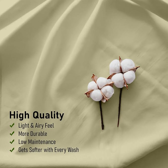 RUVANTI 100% Cotton Sheets – Full Size Percale Bedding, Cooling & Breathable - Image 5