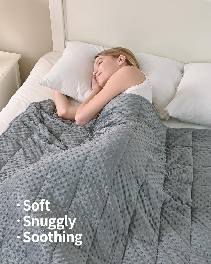 Mr. Sandman Weighted Blanket for Adults, Minky Dots Heavy Blanket for Woman - Image 4