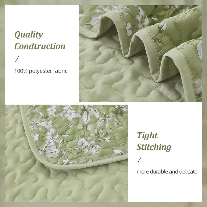 WONGS BEDDING Quilt King Size, Botanical Quilt - Image 4