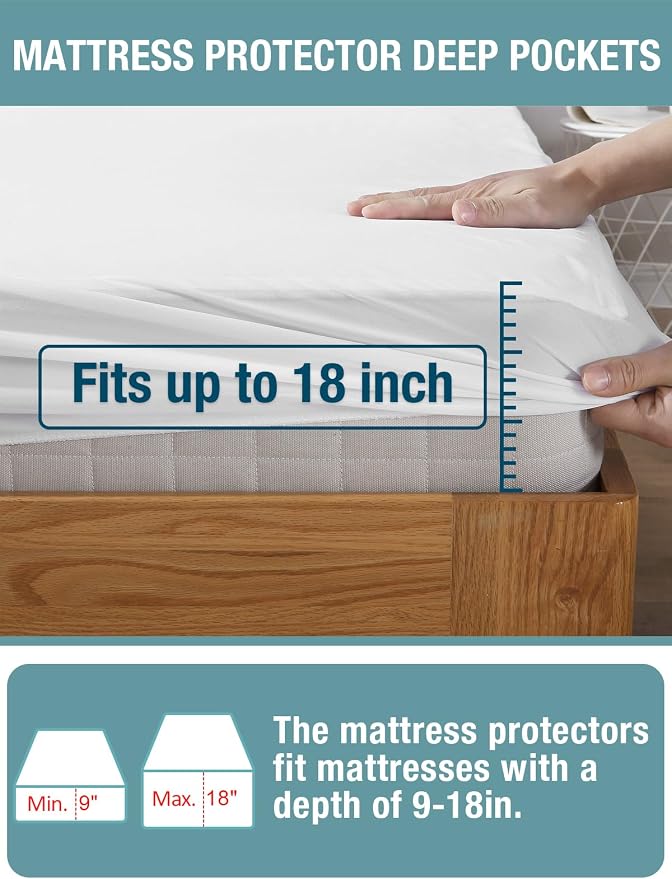 Bedecor Full Waterproof Mattress Protector, Pee and Bed Wetting Protection Cover - Image 4