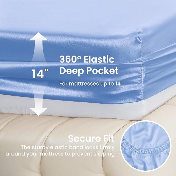 Love's cabin Full Size Satin Sheet Sets - Image 4