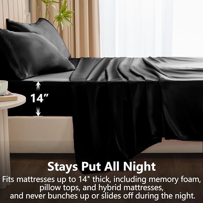 CozyLux Satin Sheets Twin XL Sheets - Image 4