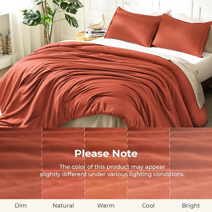 Litanika Comforters Burnt Orange Oversized Queen Size, 3 Pieces Lightweight - Image 8
