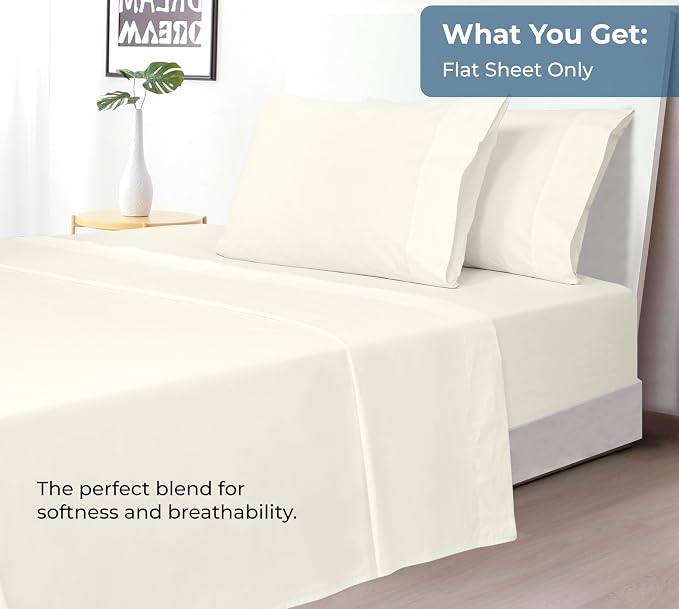 Royale Linen 100% Organic Cotton California King Flat Sheet Only - Image 5