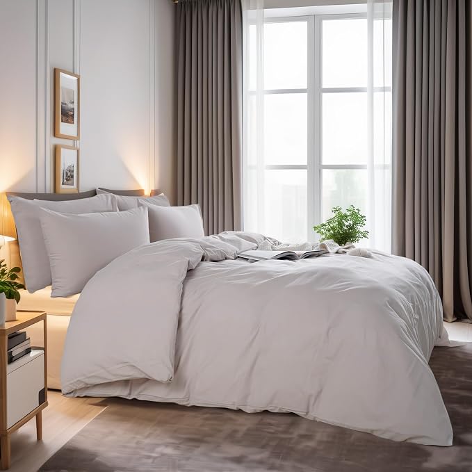 NEXHOME PRO Duvet Cover Full Size, 100% Washed Cotton Orgnic Linen Like - Image 2