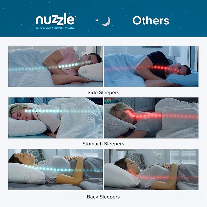 Nuzzle Pillows Queen Size Set of 4 Cooling Adjustable Pillows - Image 8