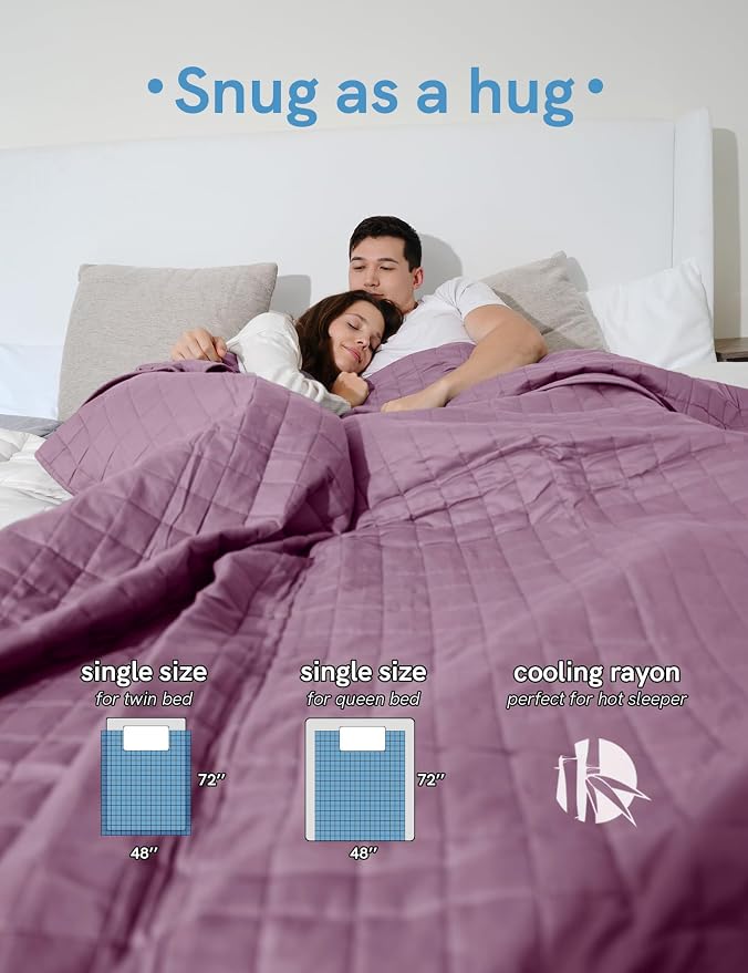 YnM Cooling Weighted Blanket for Adults, 15lbs Heavy Bed Throw for One Person - Image 5