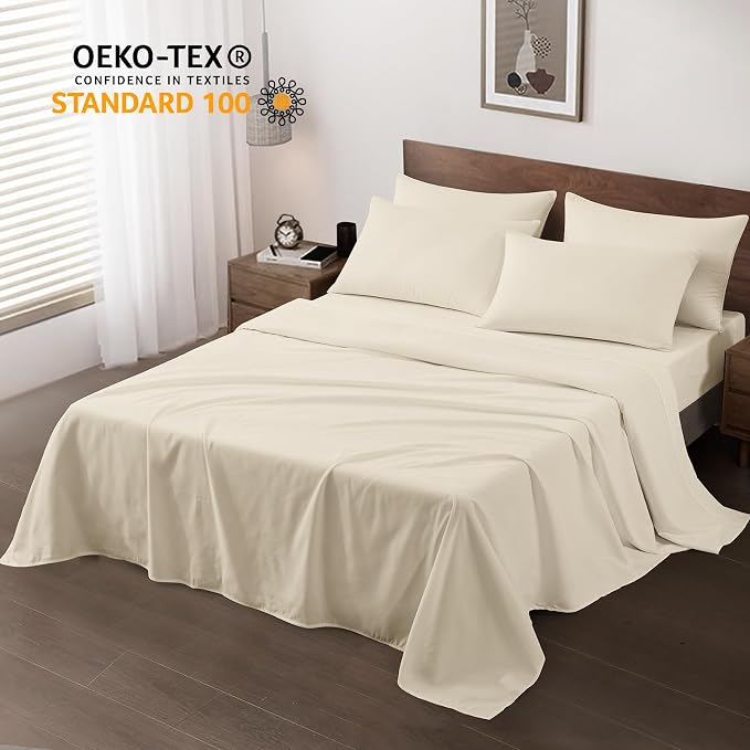Maple&Stone Queen Flat Sheet 6 Pack, Premium Soft & Breathable, Brushed - Image 2