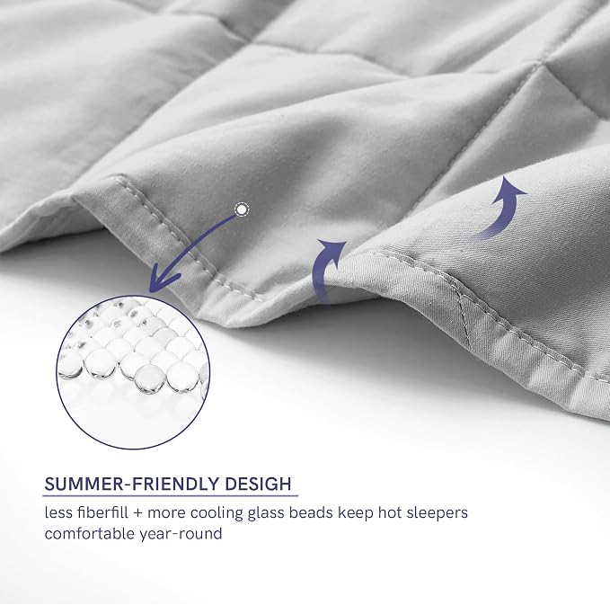 YnM 12lbs Weighted Blanket for Adults, Cotton Heavy Bed Throw Blanket - Image 4