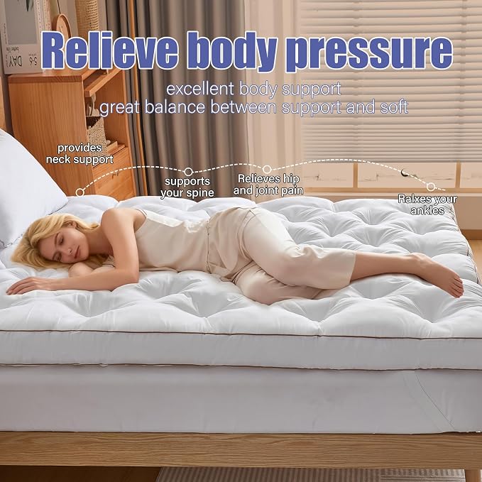 WhatsBedding 4 Inch Memory Foam Mattress Topper King Size - Image 8