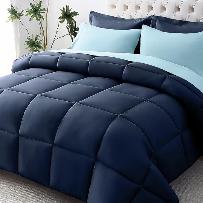 JOLLYVOGUE Full Comforter Set, Ultra-Soft Bed in a Bag Full Size 7 Pieces by JOLLYVOGUE
