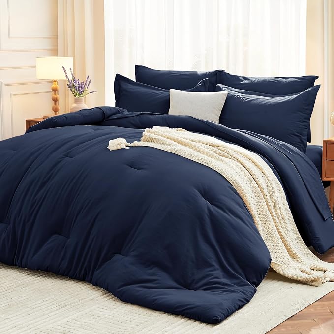 MUXHOMO 5 Pieces Twin Comforter Set, Soft Bed in a Bag Twin Size, All Season by MUXHOMO