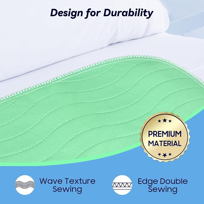 6 Pack 24” x 24” Extra Heavy Absorbency Washable Underpads, Waterproof Nursing - Image 5
