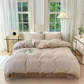 Nayoroom Brown Gingham Duvet Cover Full Size Tan White Plaid Checkered Duvet by Nayoroom