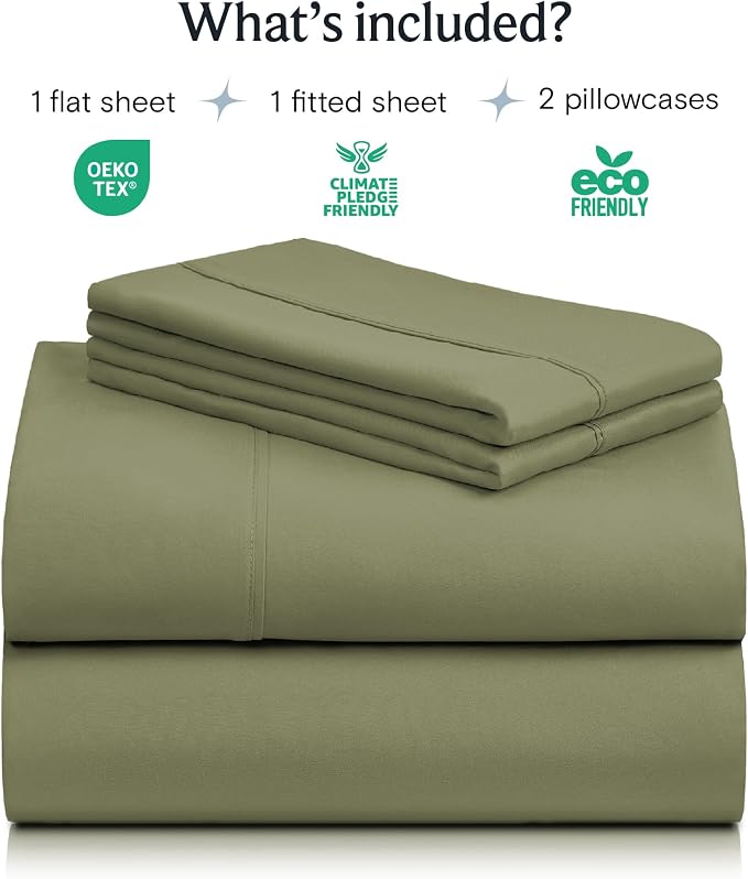 LuxClub 4 PC Queen Sheet Set, Deep Pockets Wrinkle Free Cooling Bed Sheets - Image 2