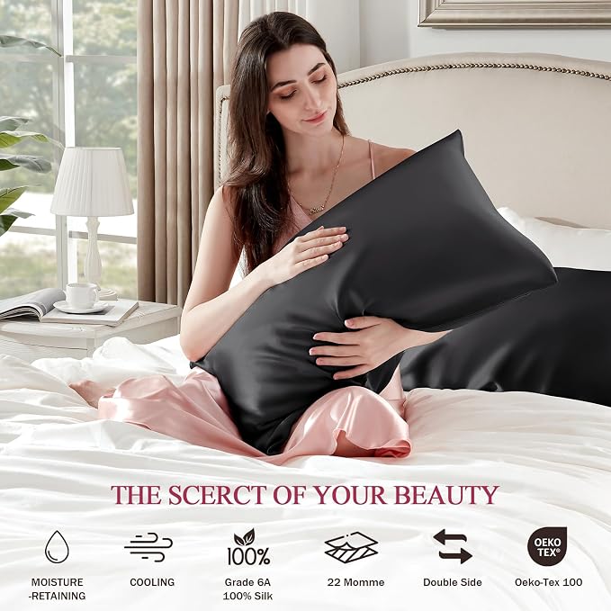 100% Silk Pillow Cases King Size Mulberry Silk Pillowcase - Image 6